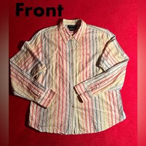 LAUREN BY RALPH LAUREN colorful button down shirt